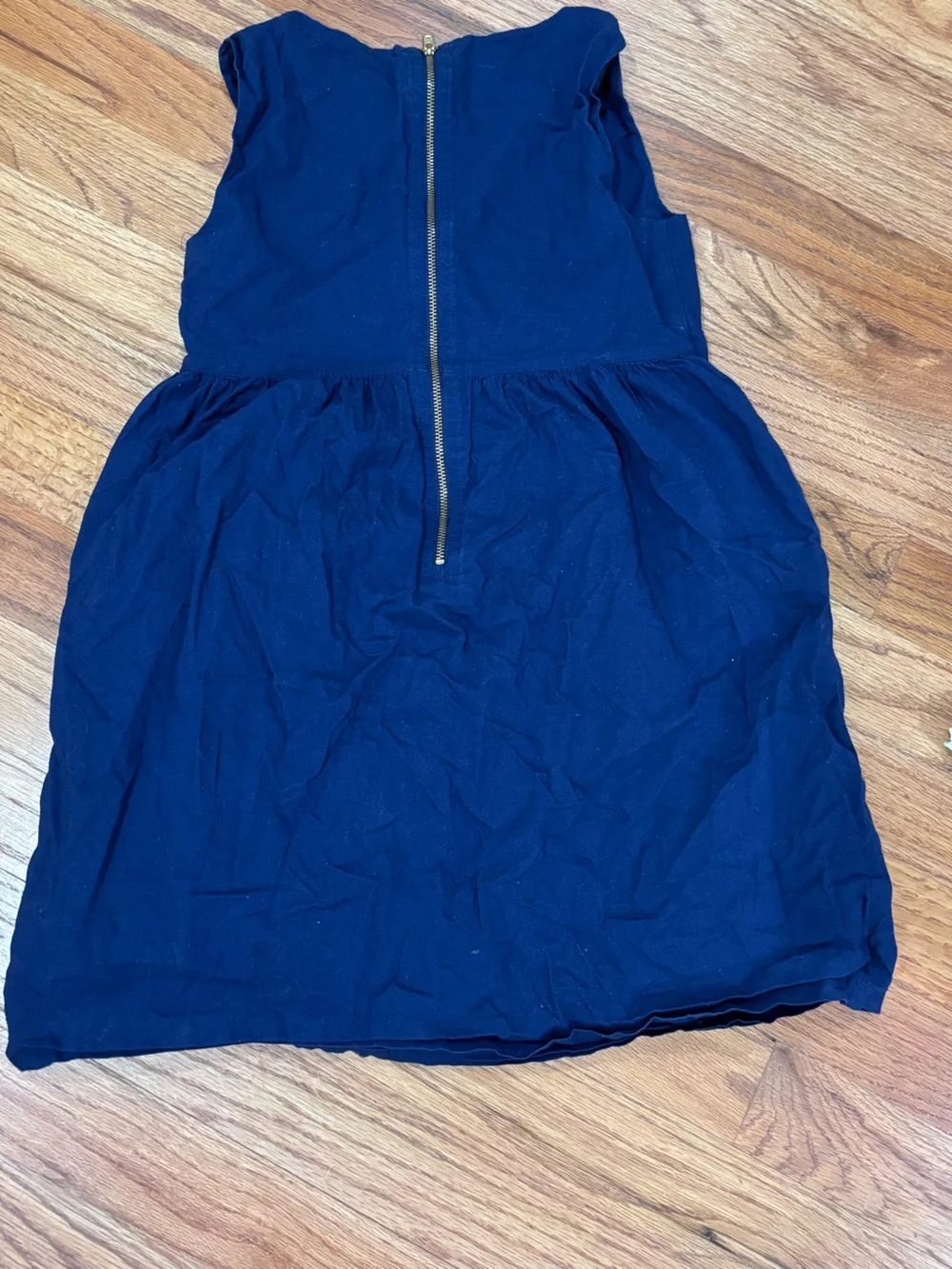 Vineyard Vines Girls Navy Sleeveless Dress with White Embroidered Front Panel 7